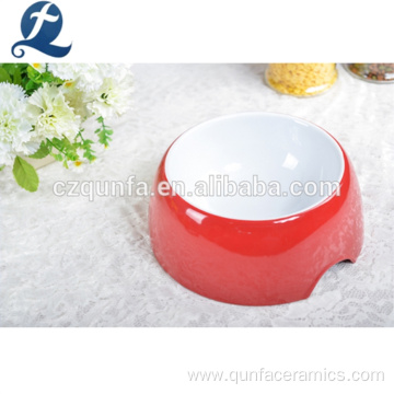 Wholesale Custom Red Ceramic Dog Food Bowl